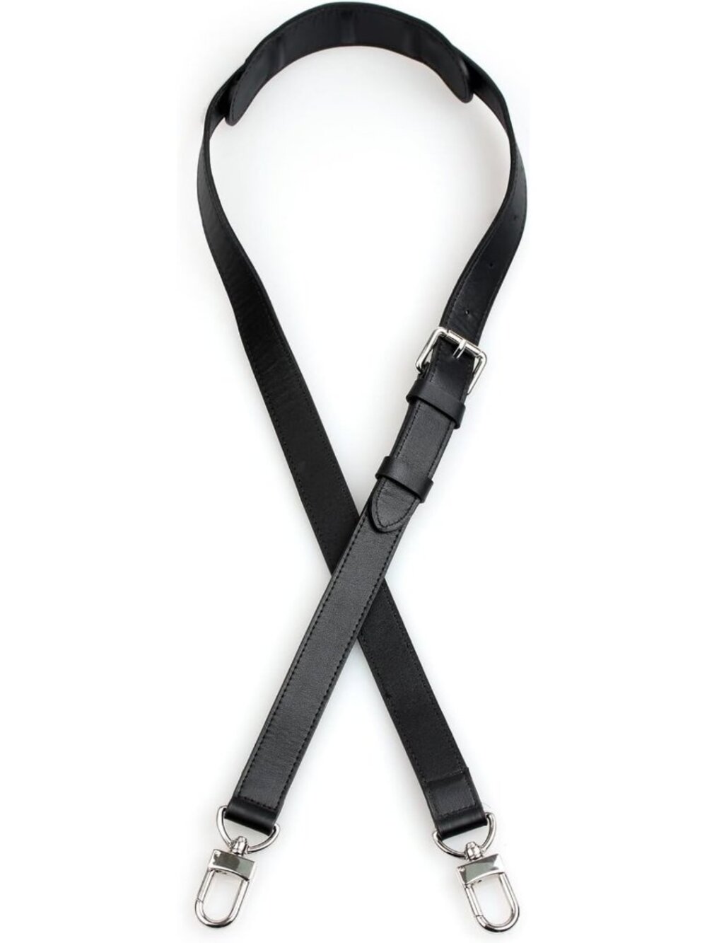 Genuine Leather Adjustable Crossbody Strap with Shoulder Pads for Travel Bags